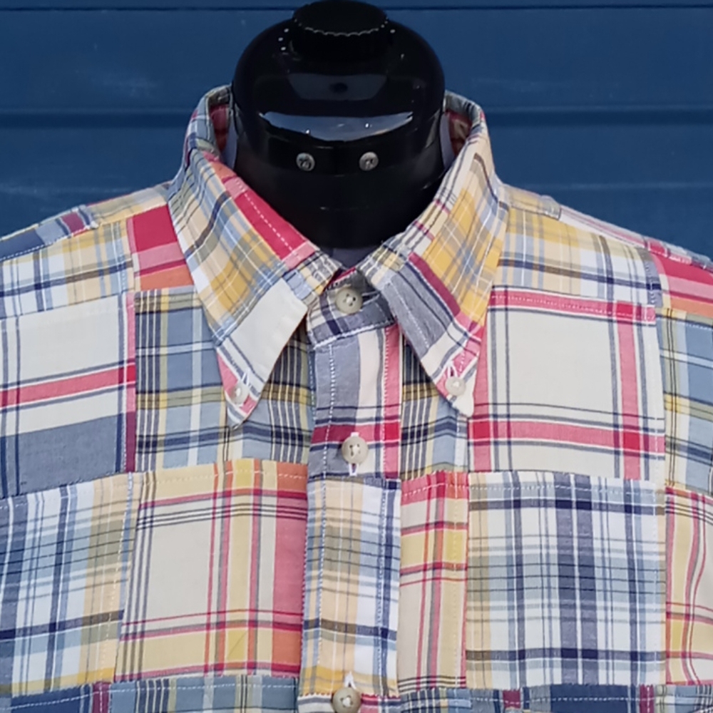 Faconnable Men's Patchwork Checks Button Down - image 4
